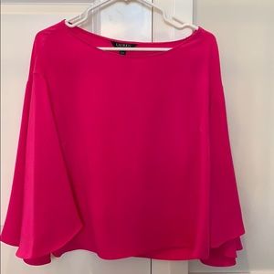 Pink Bell Sleeve Blouse
